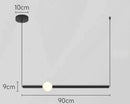 GobekUsa Glass Rod Pendant Light - Modern Long Hanging Lamp for Living Room, Bedroom & Shop