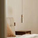 GobekUsa LED Pendant Lamp Mid Century Modern Decor Yellow Travertine Wood Hanglamp