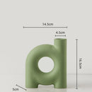 GobekUsa Geometric Ceramic Vase: Hollowed-out Letters Flower Arrangement Home Decor