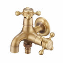 GobekUsa Antique Brass Garden Bibcocks Single Cold Tap Faucet for Outdoor Use