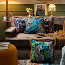 GobekUsa Jungle Animal Collection Cushion Cover with Gold Tassel Fringe - Luxury Satin Pillowcase