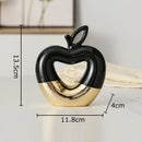 GobekUsa Gold Apple Pear Statue Ceramic Ornaments Desk Decoration Modern Crafts Sculpture