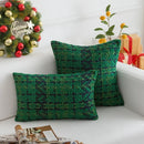 GobekUsa Christmas Plaid Weave Cushion Cover - Festive Decorative Throw Pillow Cover