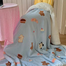 GobekUsa Korean Cartoon Plush Blanket, Soft Nap Sofa Cover for Home Dormitory