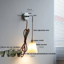 GobekUsa Ceramic LED Wall Sconce Pull Chain Switch Bedside Lamp White Nordic Modern Fixtures
