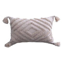 GobekUsa Geometric Tufted Tassel Pillow Cover - Handcrafted Boho Chic Cushion Cover