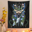 GobekUsa Deer Skull Mushroom Moon Wall Hanging Psychedelic Tapestry Witchcraft Decor