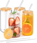 GobekUsa Glass Bubble Tea Cup Set - Elegant Drinkware for Parties