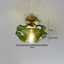 GobekUsa Amber Glass LED Ceiling Lights Modern Home Lighting Copper Socket