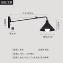 GobekUsa Black LED Swing Arm Wall Lamp for Outdoor Decor in Bedroom, Balcony & Aisle