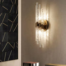 GobekUsa Gold Metal Glass Wall Sconce, Elegant E14 Bulb Foyer Bedroom Dining Room Lamp