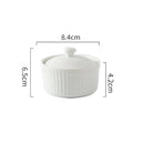 GobekUsa Ceramic Dessert Bowl with Cover, Small Porcelain Soup Bowl, Cake Baking Mold
