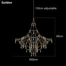 GobekUsa Golden Lustre Crystal Chandelier for Living Dining Bedroom LED Lights
