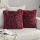 GobekUsa Cozy Plush Fur Cushion Cover 43x43cm White Grey Sofa Decor Pillowcase