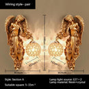 GobekUsa Angel Indoor Wall Light LED Gold Resin Sconce for Home Decor