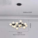 GobekUsa Glass Ball LED Chandelier Pendant Lamp, Modern Round Design for Home Decor Lighting