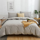 GobekUsa Cotton 4pcs Bedding Set Double Queen Solid Color Duvet Cover Flat Bed Sheet