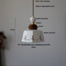 GobekUsa LED Rose Flower Pendant Lamp Ceramic Wood Nordic Modern Hanging Light