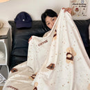 GobekUsa Double-Sided Thin Velvet Printed Blanket for Adults - Spring Autumn Bedding & Sofa Decor