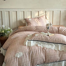GobekUsa French Lace Ruffles Lattice Bedding Set 1000TC Egyptian Cotton Duvet Cover Sheets Pillows