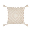 GobekUsa Boho Tufted Beige White Tassel Pillow Cover Home Decor Square Beaded Case