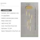 GobekUsa Crystal Loft Chandelier for Duplex Living Room & Stairwell, Long Hanging Lighting