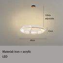 GobekUsa Gold Ring White Acrylic Pendant Light for Parlor Dining Room