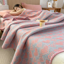GobekUsa Cotton Towel Blanket, Rural Printed Thin Quilt - Luxury Breathable Bedspread