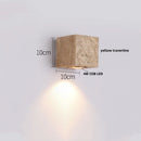 GobekUsa LED Wall Lights Yellow Travertine Stone Modern Bedside Lamp