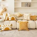 GobekUsa Geometric Tufted Tassel Cushion Cover - Modern Boho Sofa Decor