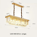 GobekUsa Gold Black Metal Crystal Pendant Lights Chain Hanging LED Suspension Lamp Fixtures