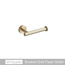 GobekUsa Brushed Gold Bathroom Hardware Set: Towel Bar, Paper Holder, Robe Hook