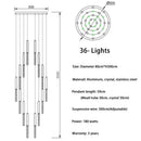 GobekUsa Crystal LED Chandelier for Staircase & Living Room