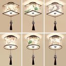 GobekUsa Lotus Chinese Chandelier Ceiling Lamp Simple Corridor Painting LED Lighting