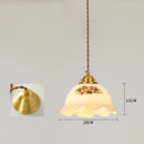 GobekUsa Cracked Glass Copper Wooden Pendant Light for Home Indoor Living Room
