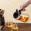 GobekUsa Glass Teapot with One-button Filtration for High-temperature Tea Brewing
