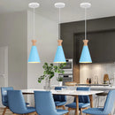 GobekUsa Blue Nordic Pendant Lights E27 Modern Hanging Lamps for Living Dining Kitchen