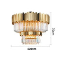 GobekUsa Golden Crystal Ceiling Light for Modern Living Room and Dining Room