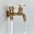 GobekUsa Antique Brass Wall Mounted Washing Machine Faucet for Bathroom, Outdoor, Garden, Bath, Toilet