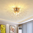 GobekUsa Dandelion Crystal Chandelier LED Ceiling Light for Romantic Living Room & Bedroom