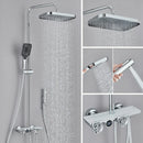 GobekUsa Grey Thermostatic Digital Shower Faucet Set with Rainfall System