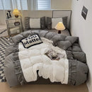 GobekUsa Lace Patchwork Duvet Cover Set, Soft Microfiber, Full Queen Size Bed Linen Pillowcase