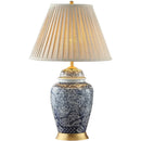GobekUsa Blue Porcelain Table Lamp - Large Ceramic Lamp for Bedroom and Living Room