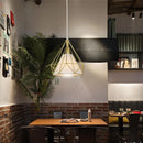 GobekUsa Industrial Iron Cage Pyramid Pendant Lamp for Kitchen Bedroom Living Room