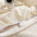 GobekUsa Lace Ruffles Princess Bedding Set, Velvet Duvet Cover, Plush Bed Sheet, Pillowcases