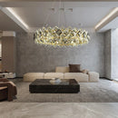 GobekUsa Crystal Round Chandelier: Modern Dining Room Lighting Fixture, Nordic Style Decoration