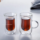 GobekUsa Double Glass Insulated Tea Cup Set - 80ml European Design