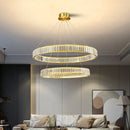 GobekUsa Gold Crystal Chandelier: Modern Luxury Round Square Pendant Light for Living Room