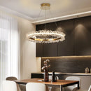 GobekUsa Gold Crystal Ring Chandelier for Living Room and Restaurant Décor