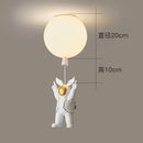 GobekUsa LED Astronaut Glass Ball Pendant Light for Children's Room